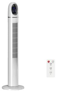 HOMCOM Ventilatore a Torre per Camera da Letto, Ventilatore da Pavimento Oscillante a 70°, 4 Modalità, 3 Velocità, Timer 24 Ore, Bianco | Aosom Italy