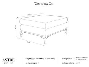 Pouf grigio con rivestimento in velluto Astre - Windsor & Co Sofas