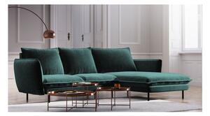 Divano angolare in velluto verde petrolio, angolo destro Vienna - Cosmopolitan Design