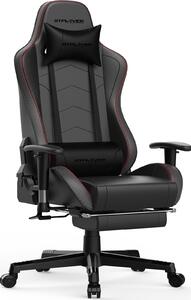 GTPLAYER Sedia da gioco con poggiapiedi Altoparlante Bluetooth Sedia musicale Sedia ergonomica per computer Sedia da scrivania Sedia per giocatori nero