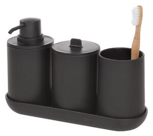 Set di accessori da bagno in plastica nera Cade - iDesign