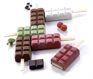Kit 2 stampi da 6 gelati GEL02 Choco Stick in silicone mm 92x48x24h