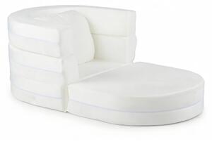 Costway Divano letto convertibile 3-in-1 con coperture lavabili e imbottitura morbida, Divano pieghevole per bambini 3+ anni Bianco