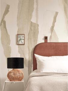 Lampada da tavolo con paralume in tessuto nero e naturale (altezza 48 cm) Kalahari - Good&Mojo