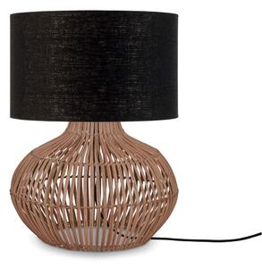 Lampada da tavolo con paralume in tessuto nero e naturale (altezza 48 cm) Kalahari - Good&Mojo