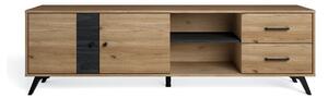 Tavolo TV nero in rovere 181x53 cm Natura - Marckeric