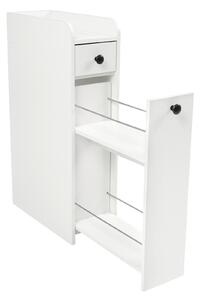 Costway Mobiletto salvaspazio da bagno con 2 cassetti e 2 ruote girevoli, Mobile portaoggetti per bagno cucina ufficio 40 x 18 x 70 cm Bianco