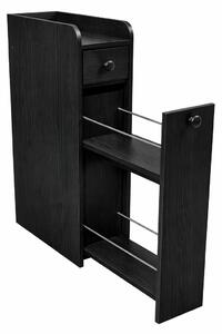 Costway Mobiletto salvaspazio da bagno con 2 cassetti e 2 ruote girevoli, Mobile portaoggetti per bagno cucina ufficio 40 x 18 x 70 cm Nero