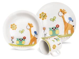 Set da pranzo per bambini in porcellana 3 pezzi Giraffa - Orion