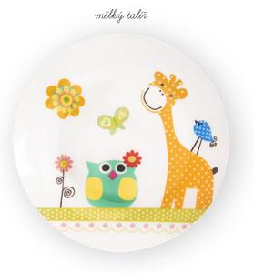 Set da pranzo per bambini in porcellana 3 pezzi Giraffa - Orion