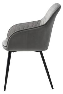 Sedia da pranzo in velluto grigio Milton - Unique Furniture