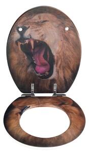 Sedile per wc con immagine 3D e chiusura facilitata , 44,5 x 38 cm Lion - Wenko