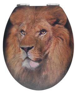 Sedile per wc con immagine 3D e chiusura facilitata , 44,5 x 38 cm Lion - Wenko
