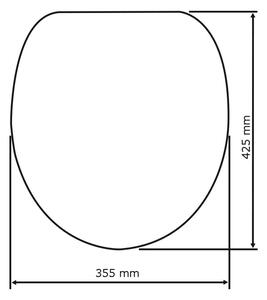 Sedile per wc grigio scuro con chiusura facilitata , 42,5 x 35,5 cm Bellevue - Wenko
