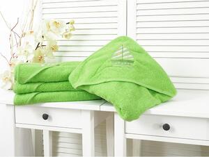 Asciugamano per bambini in spugna verde con cappuccio 90x100 cm Baby - B.E.S