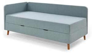 Letto singolo imbottito azzurro con contenitore con materasso incluso 120x200 cm Cabana – Meise Möbel