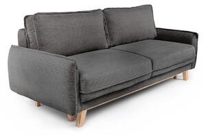 Divano letto in velluto a coste grigio 218 cm Tori - Bonami Selection