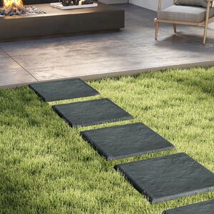 Costway Pietra da passo per giardino a tutte le condizioni meteorologiche per prato e giardino, Passerelle decorative per giardino Grigio
