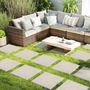 Costway Set pietre da passo per giardino, Passerelle decorative per prato e giardino resistenti a tutte le condizioni meteorologiche Beige e Grigio