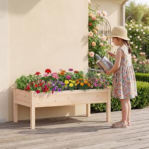Costway Set da 2 letti da giardino rialzati con gambe per verdure fiori erbe, Kit da giardinaggio da esterno e interno per balcone Naturale