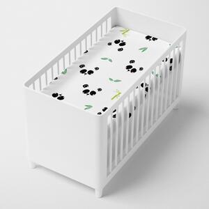 Lenzuolo di cotone per bambini Panda, 60 x 120 cm Panda Garden - Moshi Moshi