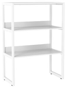Costway Scaffale da scrivania con 3 ripiani aperti salvaspazio, Libreria moderna con struttura in acciaio Bianco