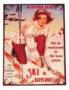 Insegna in metallo 25x33 cm Ski - Antic Line