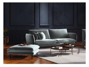Pouf in velluto grigio chiaro , 100 x 80 cm Vienna - Cosmopolitan Design