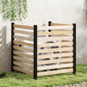 Costway Recinzione da giardino in legno design a doghe pannelli frangivista, 3 Pannelli per recinzione decorativa con 3 picchetti da esterno