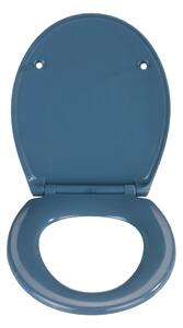 Sedile WC blu scuro con chiusura facilitata , 44,5 x 37,5 cm Samos - Wenko