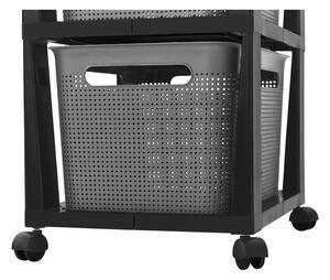 Scaffale mobile in plastica nero-grigio 30x77 cm Brisen - Rotho