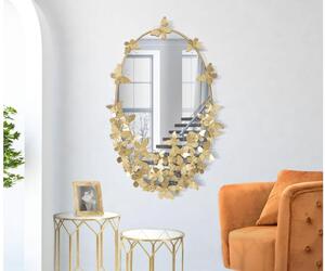 Specchio glam ovale cornice con farfalle