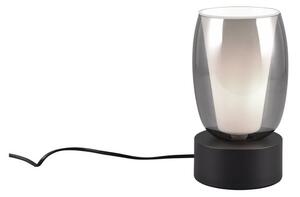 Lampada da tavolo con paralume in vetro nero e argento (altezza 24 cm) Barret - Trio Select