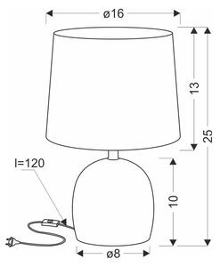 Lampada da tavolo color crema con paralume in tessuto (altezza 25 cm) Adelina - Candellux Lighting