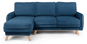 Divano letto variabile in velluto a coste blu divano angolare Tori - Bonami Selection