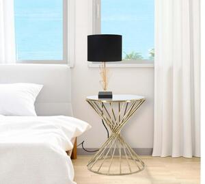 Tavolino decorativo in ferro oro e vetro design moderno - Arrediorg
