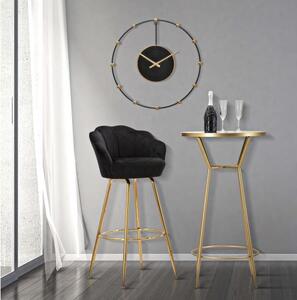 Sgabello alto design moderno decoratino in tessuto nero - Arrediorg