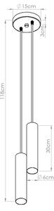 Sollux SL.1869 - Sospensione a cavo LAGOS 2xGU10/10W/230V nero
