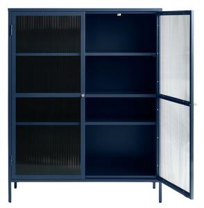 Vetrina in metallo blu Bronco, altezza 140 cm - Unique Furniture