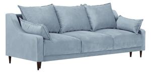 Divano letto in velluto azzurro con contenitore, 215 cm Freesia - Mazzini Sofas
