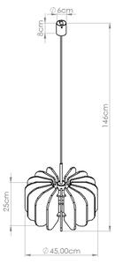 Sollux SL.1861 - Lampadario a sospensione con cavo MULA, 1xE27/15W/230V, diametro 45 cm, giallo