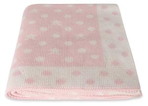 Coperta in cotone rosa Baby Dots, 90 x 90 cm - Homemania Decor