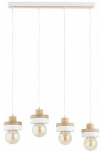 Lampadario a sospensione LARSO 4xE27/15W/230V bianco/beige