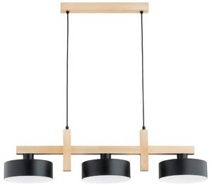 Lampadario a cavo CERTA 3xE27/15W/230V nero/beige