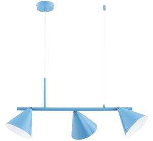 Lampada a sospensione con cavo ZELTA 3xE27/15W/230V blu