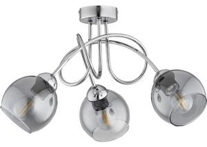 Lampadario a plafone ARMA 3xE27/15W/230V cromo lucido/nero/fumé