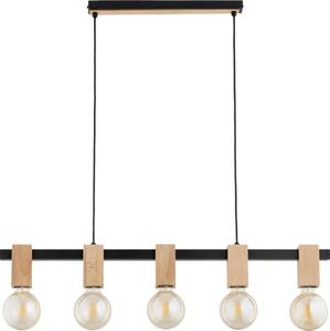Lampadario a cavo MAXIM 5xE27/15W/230V nero/beige