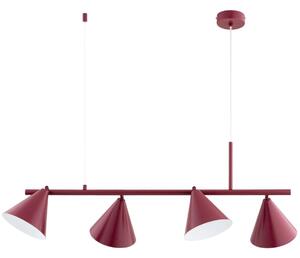 Lampadario a sospensione con cavo ZELTA 4xE27/15W/230V, rosso