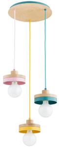 Lampadario a sospensione con cavo LARSO 3xE27/15W/230V multicolore