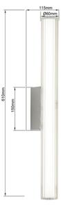 Luce LED per specchio da bagno LINEA LED/12W/230V 3000/4000/6000K IP44 61 cm cromo lucido